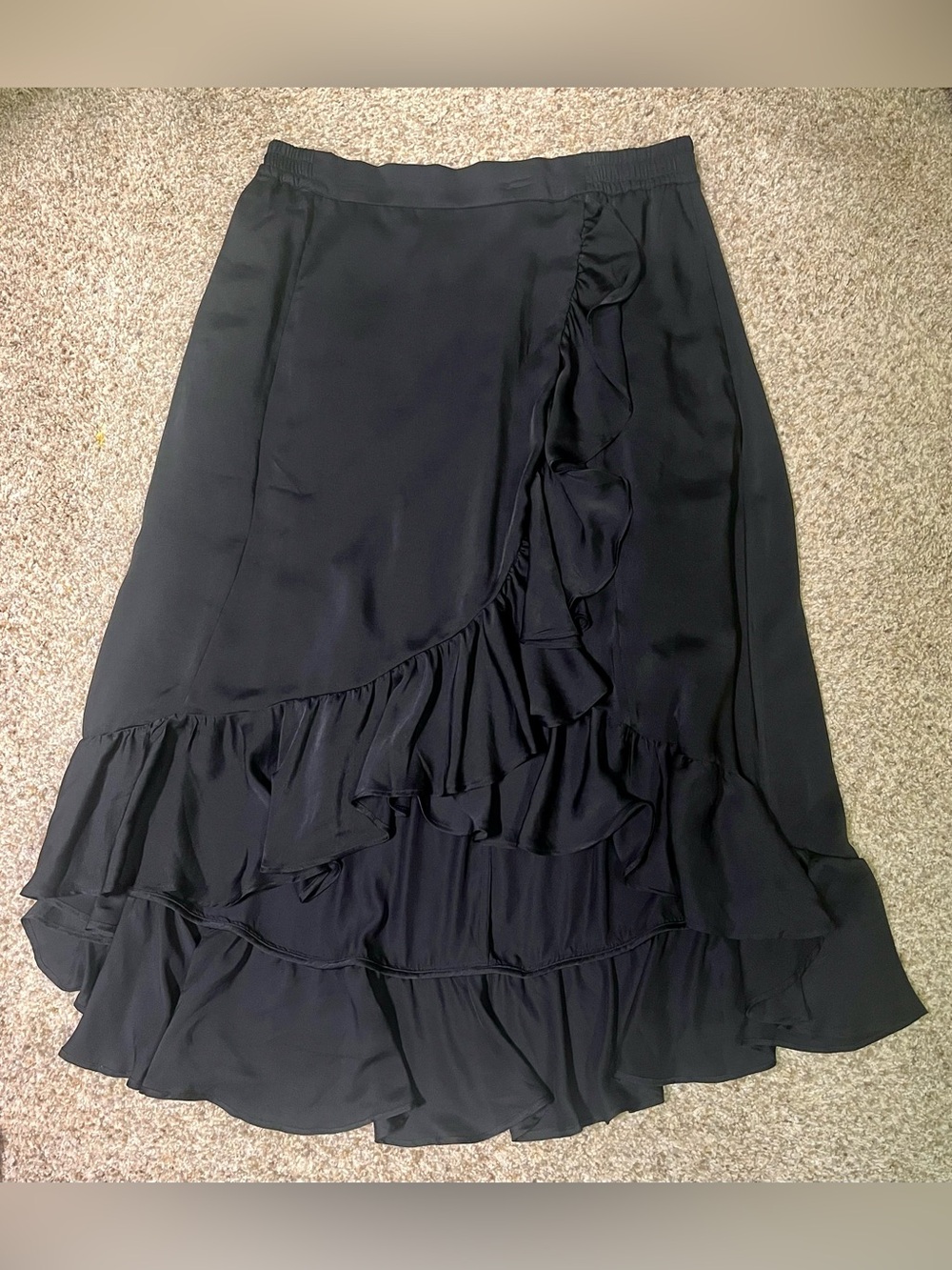 Lisa Rinna Collection Black Asymmetrical Ruffle Skirt - Picture 6 of 6